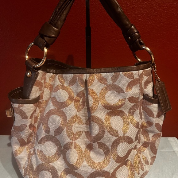 Coach Parker Op Art Rose-gold Shoulder Bag